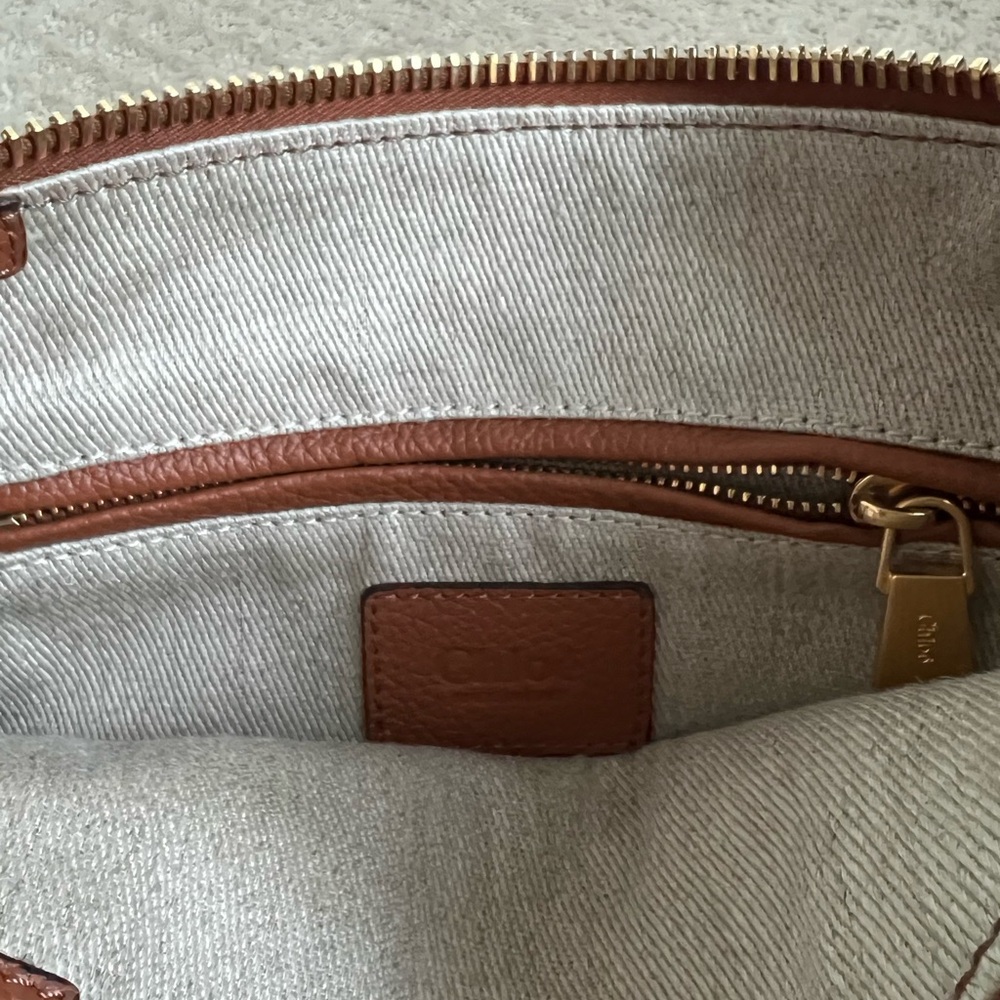 Chloe Brown Leather Satchel with Gold Hardware - Picture 3 of 5